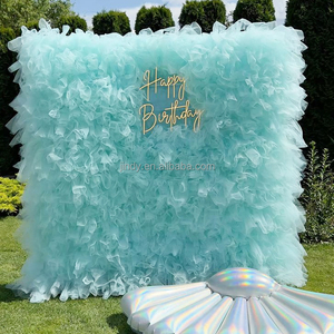 Parete di Fiori Artificiali 8 Piedi, <span class=keywords><strong>Sfondo</strong></span> <span class=keywords><strong>Rosa</strong></span> e Blu per Baby Shower, Decorazione Arrotolabile per Eventi - Product Image 6