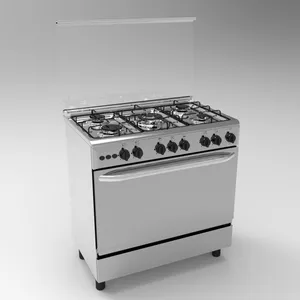 Rôtissoire à gaz de poulet de 30 pouces, 80x60cm, 5 burenr avec grille et four, matériau en acier inoxydable, gamme de cuisson électrique