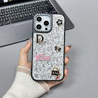 Coque de protection pour iPhone 18 Pro Max, nouveau style, avec lettres scintillantes, compatible avec les coques de téléphone iPhone 17, 16, 15, 14, 13