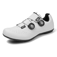 Chaussures de cyclisme pour vélo de route et VTT, pour hommes et femmes, modèle 2108, à clips, respirantes, antidérapantes, absorption des chocs, cuir véritable