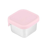 Ensemble de récipients carrés en acier inoxydable Risheng pour sauces, condiments, tomates, etc., utilisables au micro-ondes, avec couvercle en silicone coloré