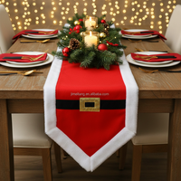 Chemin de table et set de table en feutre rouge de Noël JMT China ZHE pour cadeaux et artisanat de fêtes