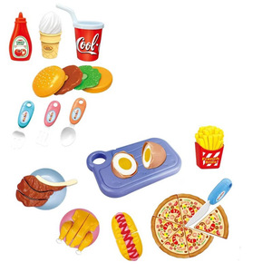 Ensemble de jouets à découper pour enfants, thème Hamburger, fruits de mer et légumes, 18-20 pièces avec panier de dessin animé, jouet éducatif pour jeu d'imitation alimentaire, cadeau - Product Image 4