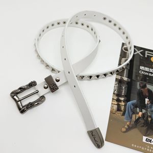 Yonger nhà máy Phong Cách Punk vành đai da Spike Studded dây đeo kim loại Pin khóa End tip Chéo Vòng vành đai - Product Image 5