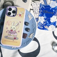 Coque de téléphone à panneau arrière magnétique remplaçable pour iphone 17 / 17pro/17promax/17air avec le lapin à gâteau doré