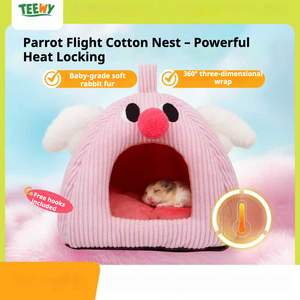 Plüschiges Winterschlafnest und Schlafsack für Hamster und Goldhamster - Essentieller Unterschlupf für den Winter - Product Image 2
