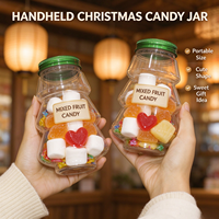 Bouteilles personnalisées en plastique PET de 500 ml (16 oz) en forme de sapin de Noël pour le stockage de sodas, lait, thé, jus, avec bouchon à vis, qualité alimentaire, sans BPA