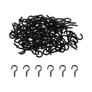 Đen Thép không gỉ kẽm kết thúc vít móc dây giày 1/2 inch cup móc trần nhỏ móc cho các phím nhà máy - Product Image 1