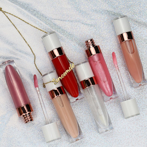 OEM personalizado de buena calidad <span class=keywords><strong>transparente</strong></span> esencia gelatina líquido cosméticos tubo brillo de aceite labial con pegatinas personalizadas etiquetas impresión - Product Image 4