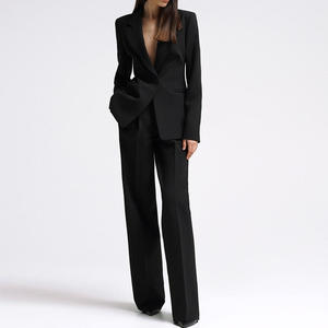 Abito da Donna Professionale Europeo Americano Personalizzabile a Tinta Unita con Decorazioni a Bottoni per Esportazione Transfrontaliera - Product Image 3