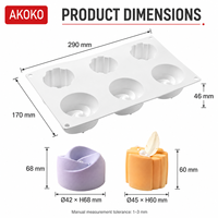 Moule à gâteau mousse AKOKO Cyclone Spiral en silicone alimentaire pour pâtisserie DIY, décoration de fêtes et cuisine