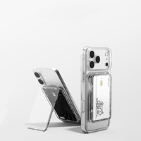 Étui de téléphone magnétique pliable transparent pour iPhone 18 Pro Max, étui universel à rabat avec porte-cartes, support de téléphone, rangement pour carte d'identité, support magnétique