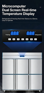 Refrigerador y Congelador Comercial de <span class=keywords><strong>6</strong></span> <span class=keywords><strong>Puertas</strong></span>, Vitrina Refrigerada para Exhibición de Carne con Tecnología Inverter - Product Image 3