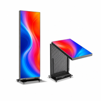 Écran d'affichage LED portable pliable HD d'intérieur GOB P1.8 P2 P2.5 640*1920mm avec roues, écran étendu