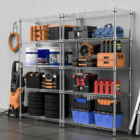 Étagère utilitaire en acier chromé robuste MZG 1250 lbs à 5 niveaux, organiseur en acier, étagère à fils pour garage