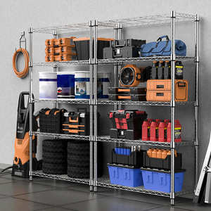 MZG 1250 lbs Steel Heavy Duty 5-Tier Utility Chrome Shelving <b>Unit</b> Steel Organizer Wire Rack for Garage - Product Image 5
