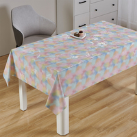 Nappe rectangulaire en PVC imprimé effet arc-en-ciel pastel RNPT, dégradé coloré, pour décoration de cuisine