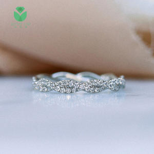 Personalizzato 9K 10K 14K 18K 20K 22K oro bianco Lab Grown Diamond anello di fidanzamento matrimonio CVD vero anello di diamanti sintetici gioielli - Product Image 5