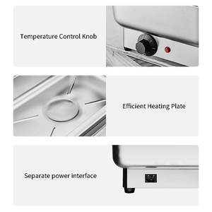 Kompor sup elektrik 8L, Stainless Steel dan prasmanan tembaga, piring Chafing, pemanas sup untuk melayani makanan - Product Image 4