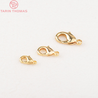Fermoirs mousquetons en laiton plaqué or 24 carats pour bracelets et colliers, accessoires de bijouterie DIY de haute qualité