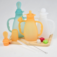 Conteneur d'alimentation extérieur pour bébé, pochette alimentaire réutilisable en silicone, distributeur à double poignée, qualité alimentaire pour purée de tout-petit