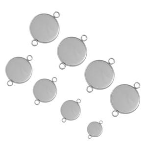 Baki Perhiasan dari Tanah Liat Polimer, Baki Cabochon Kosong dari Baja Anti Karat, Alas DIY untuk Gelang, Komponen Perhiasan - Product Image 2