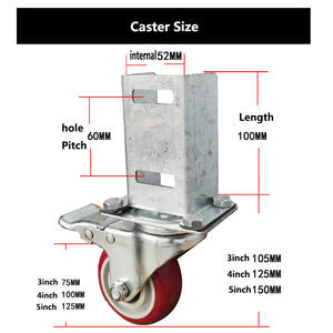 Rack Em Forma De U Roda Universal Grande Rolamento Substituição Cremalheira Travagem De Roda De Máquinas Pesadas Institucional Roda De Borracha Rack <span class=keywords><strong>Caster</strong></span> - Product Image 5