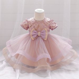 Vestito Da Partito del bambino Della Principessa Vestiti con il Grande Arco Bambino Della Ragazza di Tulle del Vestito Infantile Pageant Wear Abiti Del Bambino Del Partito Del Bambino Tutu vestito - Product Image 5