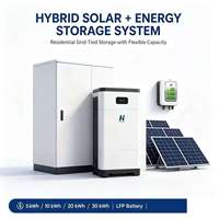 Système de stockage d'énergie solaire LiFePO4 résidentiel, kit de stockage solaire intelligent pour maison, pour alimentation domestique hors réseau et sur réseau photovoltaïque sur toiture
