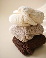 Logo personnalisé gros tricot surdimensionné bébé chandails 100% bambou épais tricoté garçons filles hiver