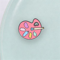 Épinglette en émail personnalisée, motif palette d'artiste et pinceau, badge métallique créatif pour peintre, bijou de peinture à l'huile, cadeau
