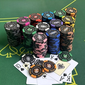 Fichas de Póker de Arcilla con Diseño de Trigo de 14 Gramos, Resistentes al Agua, con Adhesivo de PVC y Número Personalizado, Directo de Fábrica, para Casino - Product Image 2