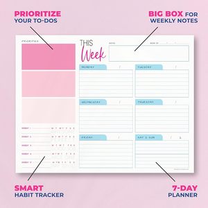 Customizable Colorful Lined Daily Planner Schedule Personalized Paper Memo Pad Printed <b>Calendar</b> Modern Fashionable Promotional - Product Image 2