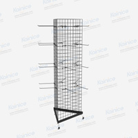 Kainice Supports d'affichage pliables suspendus en treillis métallique de style moderne en métal grillagé Supports d'affichage pour étagères de sol Présentoir pour chaussettes