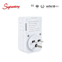 Prise de surveillance de l'électricité avec écran LCD numérique, protection contre les surtensions AC en cuivre simple, économie d'énergie, pratique, anti-surtension