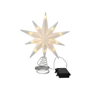 Wholesale Christmas Tree Decoration Ornaments 15L Warm White Led Polygonal Star Shape Tree Top Christmas Tree Star Topper Decor