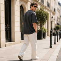 Dames katoenen T-shirt oversized losse pasvorm ronde hals korte mouw T-shirt zomer casual strandvakantie shirt ademend zacht