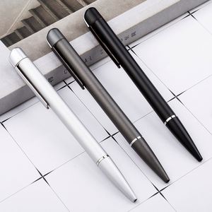 Sleek Thin Soft <b>Rubber</b> Coated Rotating Metal Signature Pen, Plain <b>Matte</b> Custom Engraved Advertising Pen - Product Image 2