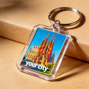 Porte-clés personnalisé en acrylique avec logo sur mesure, souvenir, paysage urbain, porte-clés touristique - Product Image 3