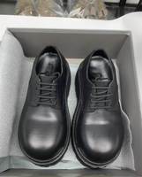 Scarpe Eleganti da Uomo in Vera Pelle, Scarpe Nere con Lacci e Plateau, Calzature Alla Moda e Trendy con Rialzo in Pelle