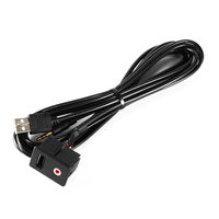 Cable Adaptador de Extensión Auxiliar USB de 3.5 mm para Montaje en Panel Frontal de Automóvil