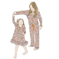 Robe Familiale à Volants et Manches Longues en Dentelle Brodée Little Glow Kids, Tendance et Luxe, pour Maman et Fille, Vente Chaude
