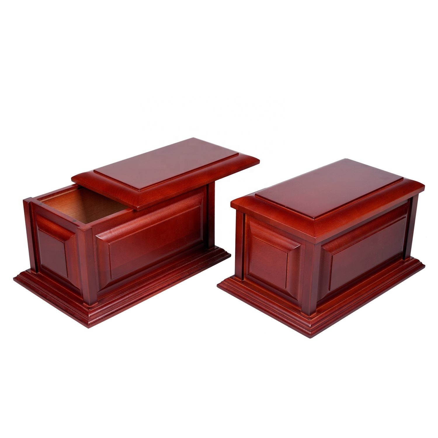 Деревянные похоронные принадлежности с раздвижной крышкой, шкатулка, большие деревянные урны на заказ для человека, коробка для золы