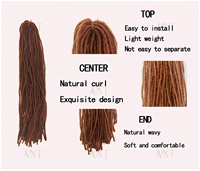 Extensions de dreadlocks synthétiques de 18 pouces pour tresses au crochet, légères et faciles à porter, pour diverses occasions