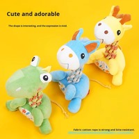 Jouet pour chien en corde pelucheuse durable pour mâcheurs agressifs, jouet interactif en forme d'animal pour le nettoyage des dents, pour chiens de petite et moyenne taille, OEM