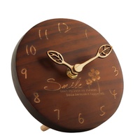 Horloge en bois gravée au laser, petite taille, pour la maison, le bureau, la table, cadeau
