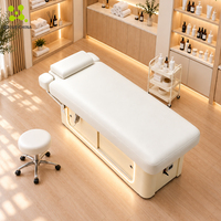 Lit de Beauté Électrique de Luxe à 3 Moteurs avec Chauffage LED, USB et Espace de Rangement en Cuir PU – Idéal pour Esthéticiennes, Spas, Salons de Massage et Tatouage