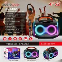 Sistema de Audio Estéreo, Altavoz para Fiestas con Doble Subwoofer de 4 Pulgadas, Espectáculo de Luces LED RGB, Puerto USB, TF, Aux, FM, Altavoz para DJ Familiar, para Exteriores