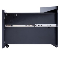Archivador Moderno de Acero con 3 Cajones, con Cerradura, Sofisticado Pedestal Móvil para Almacenamiento Bajo Escritorio, Tamaño Carta/Legal/A4