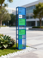 Support de signalisation métallique minimaliste moderne pour panneau directionnel et indicatif pour centres commerciaux, hôtels et événements extérieurs